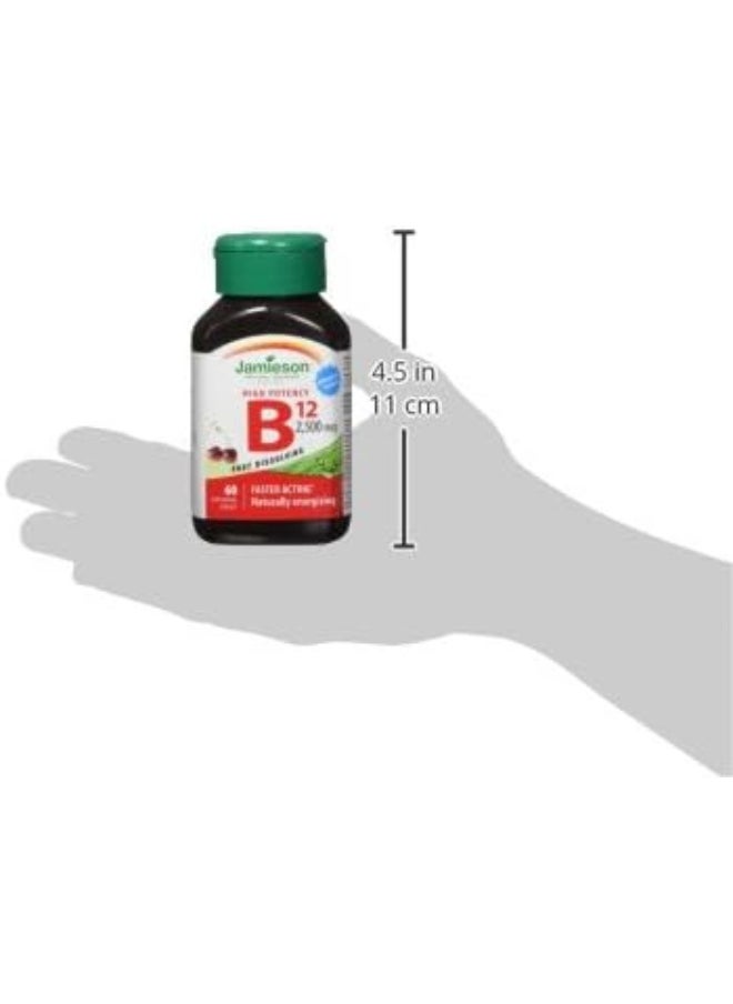 Jamieson Vitamin B12 2,500 Mcg (Methylcobalamin), 60 Sublingual Tablets  - Image 5