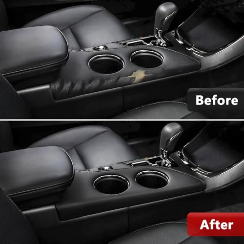 KBH Car Center Console Cup Holder Cover Replacement for Toyota Avalon 2013-2018, Armrest Arm Rest Cupholder Upholstery, Vinyl Leather, Anti-Scratch, Black (Leather Part Only) - Image 5