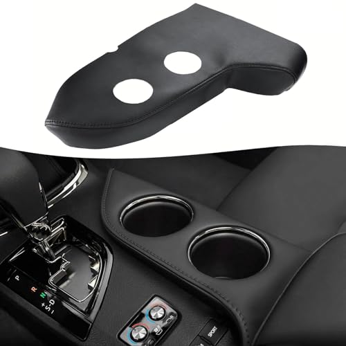 KBH Car Center Console Cup Holder Cover Replacement for Toyota Avalon 2013-2018, Armrest Arm Rest Cupholder Upholstery, Vinyl Leather, Anti-Scratch, Black (Leather Part Only) - Image 1