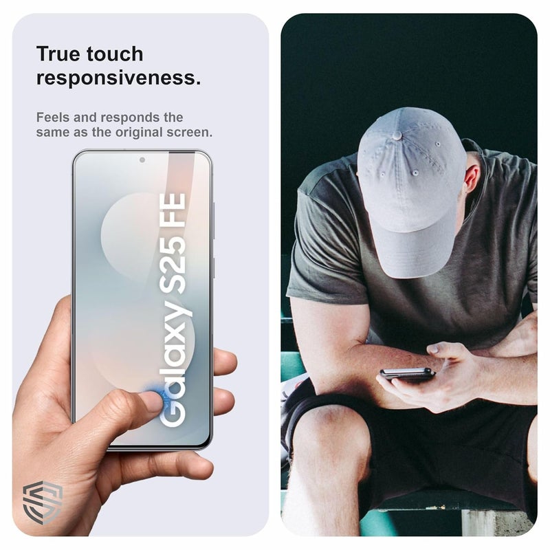 Skyddshield Military-Grade Gorilla Tempered Glass For Samsung Galaxy S25 FE (6.7 Inch) With Installation Kit | Edge to Edge Coverage | Black - Image 4