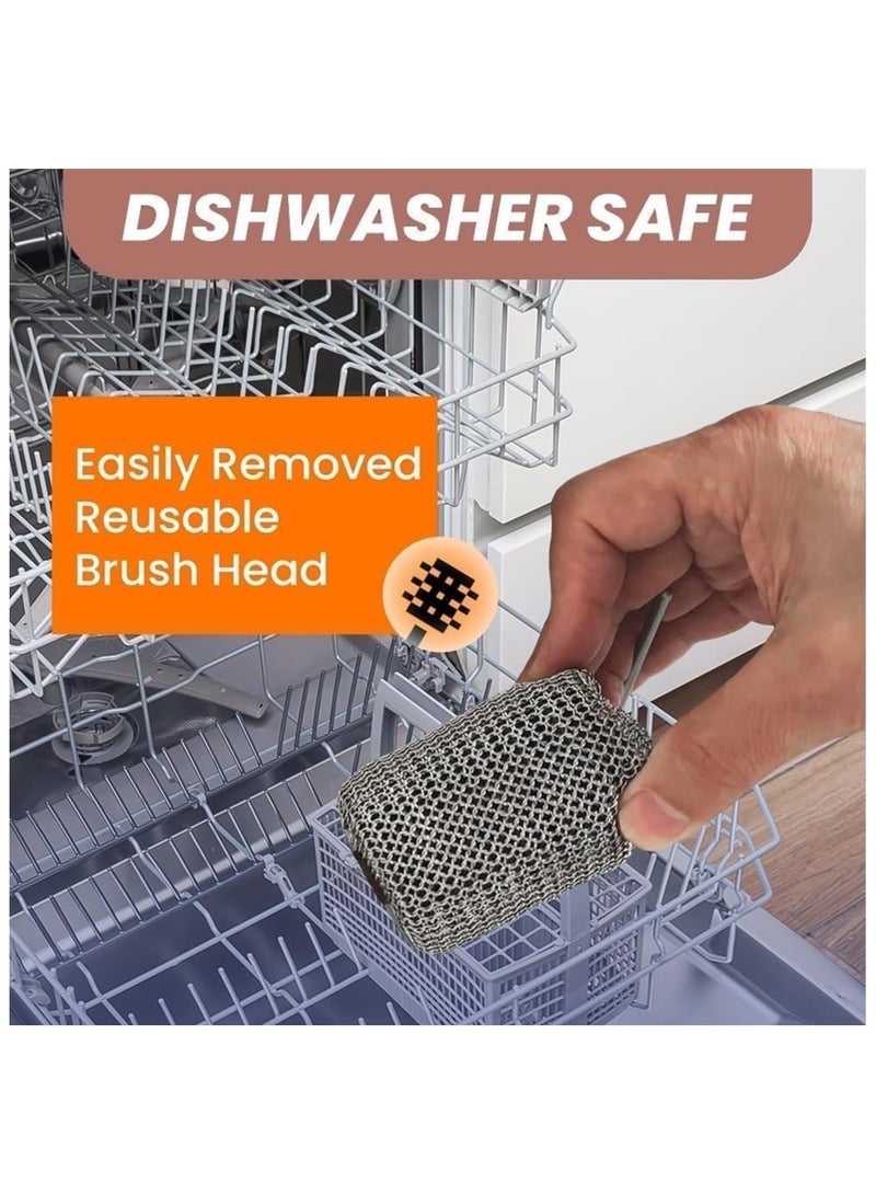 NANAO منظف شواية كهربائي، فرشاة شواية دوارة بدون شعيرات مع LED، منظف فرشاة كهربائي لاسلكي، أسطوانة ستانلس ستيل قابلة للفصل بسرعة 350 دورة في الدقيقة، تخلص من الطعام المحترق للشواء في الهواء الطلق - Image 5