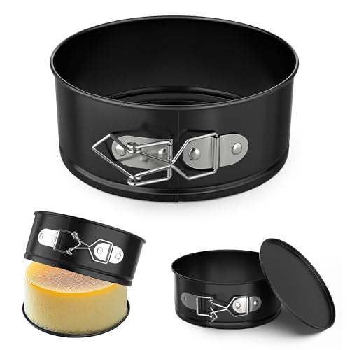 ZeroPone 4 Inch Mini Springform Pan, Non-stick Cheesecake Pan, Spring Form Pans for Baking, Springform Pans with Removable Bottom, Round Cake Pans, Small Cake Mold for Mini Cheesecake Pizza - Image 1