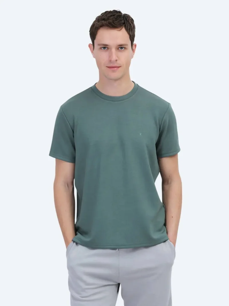 Kip Green Plain Crew Neck T-Shirt