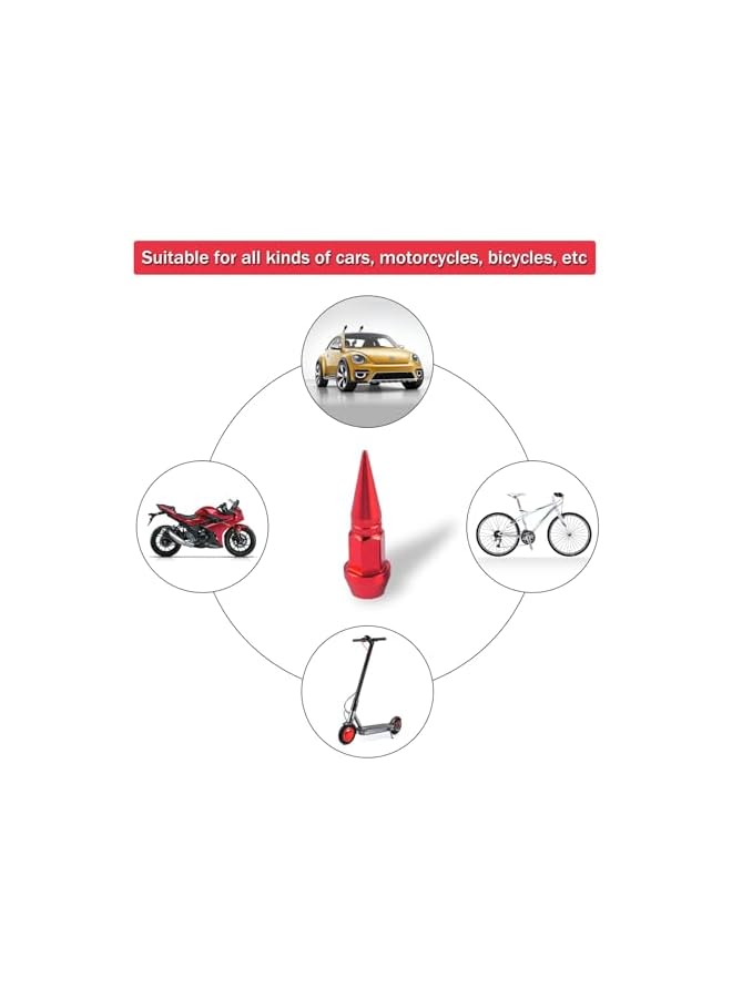 S-TOP Spiked Valve Caps, 8 PCS 45mm Long Aluminum Alloy Air Stem Covers, Dust-Proof Leak-Resistant Tire Caps for Cars Trucks SUVs, Decorative Accents for Bikes Motorcycles - Image 2