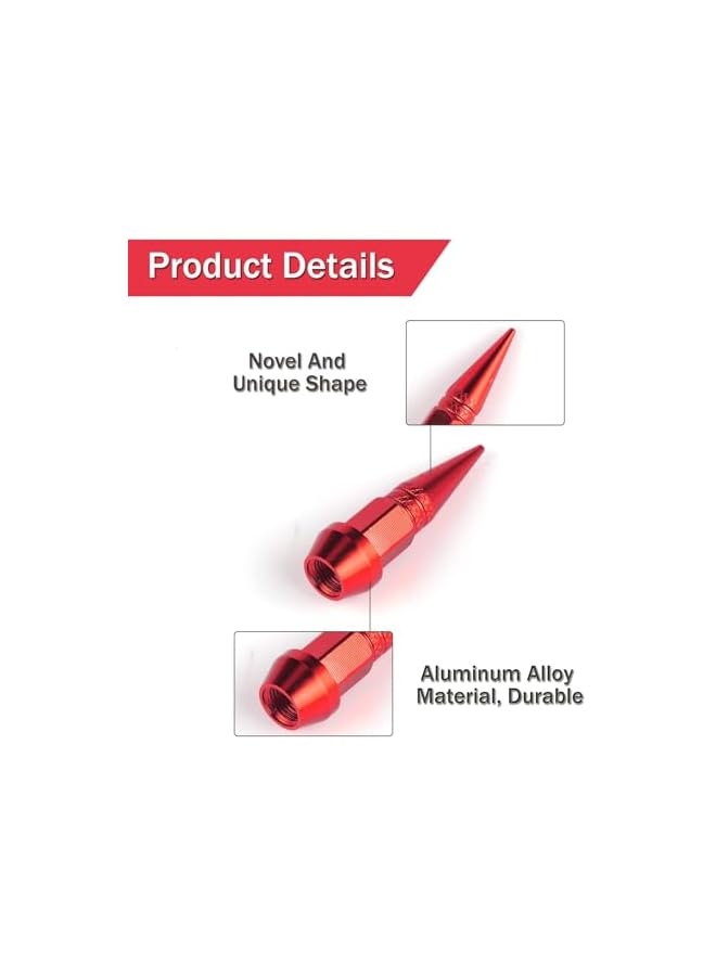 S-TOP Spiked Valve Caps, 8 PCS 45mm Long Aluminum Alloy Air Stem Covers, Dust-Proof Leak-Resistant Tire Caps for Cars Trucks SUVs, Decorative Accents for Bikes Motorcycles - Image 1