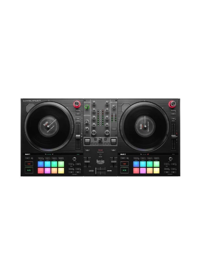 هركليز Hercules DJControl Inpulse T7, 2-Deck Motorized DJ Controller with built-in STEMS Control, Serato DJ and DJUCED included - Image 1