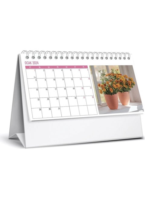 2024 Cardboard Triangle Table Calendar Flower MTK-803