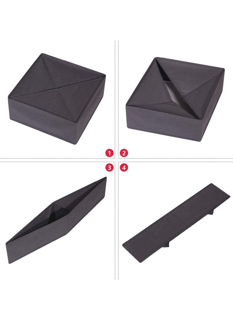 HM2A Foldable Cloth Storage Box Closet Dresser Drawer Organizer Fabric Baskets Bins Containers Divider with Drawers for Clothes, Underwear, Socks, Clothing, Set of 6  - Image 3
