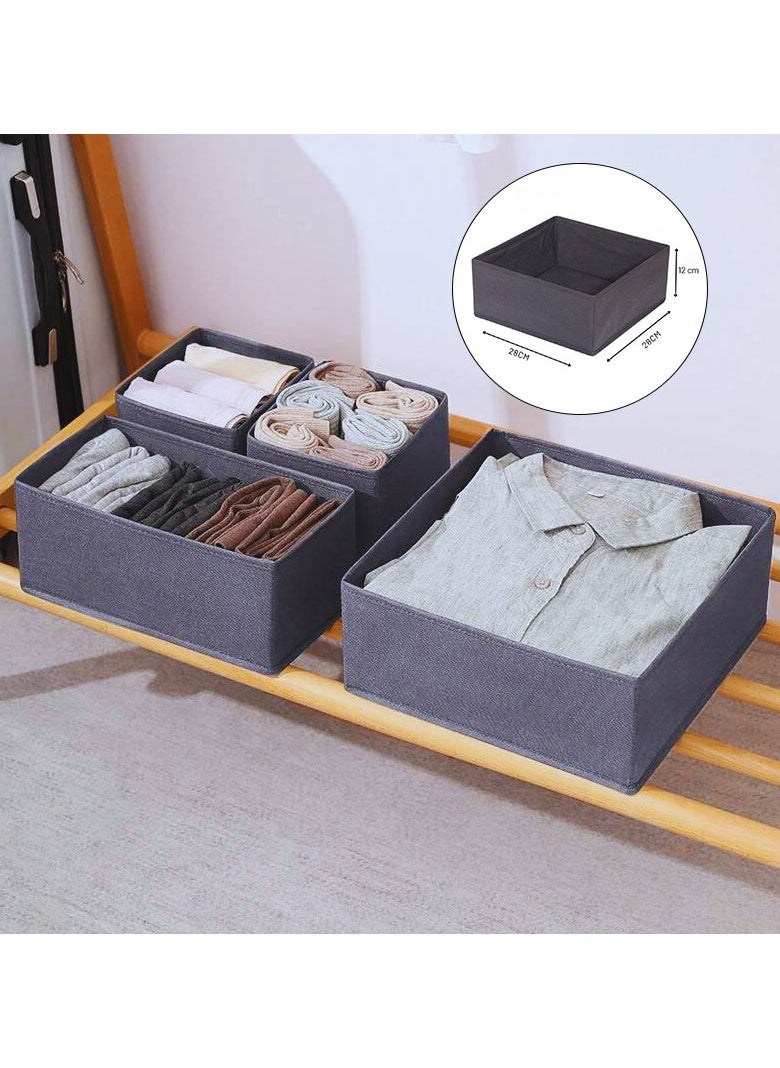 HM2A Foldable Cloth Storage Box Closet Dresser Drawer Organizer Fabric Baskets Bins Containers Divider with Drawers for Clothes, Underwear, Socks, Clothing, Set of 6  - Image 4