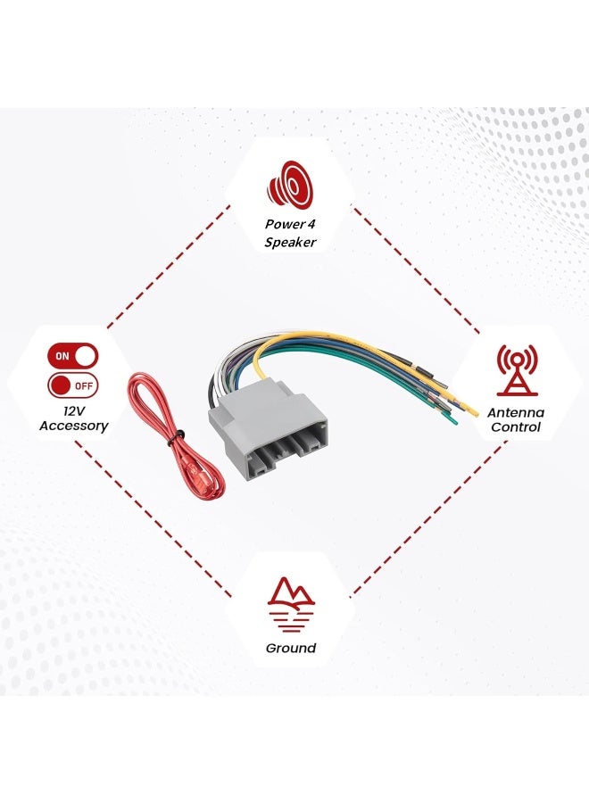 RED WOLF Car Stereo Wire Harness Aftermarket Radio Sirius CD Player Install Connector Adapter Replacement for 2007-2011 Dodge/Chrysler/Jeep - Image 3