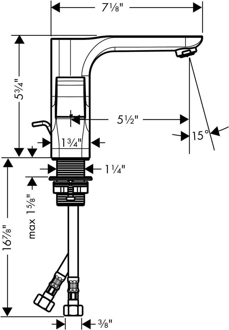 AXOR Urquiola Modern Premium Hand Polished 2Handle 1 6inch Tall Bathroom Sink Faucet in Chrome 11024001 - Image 5