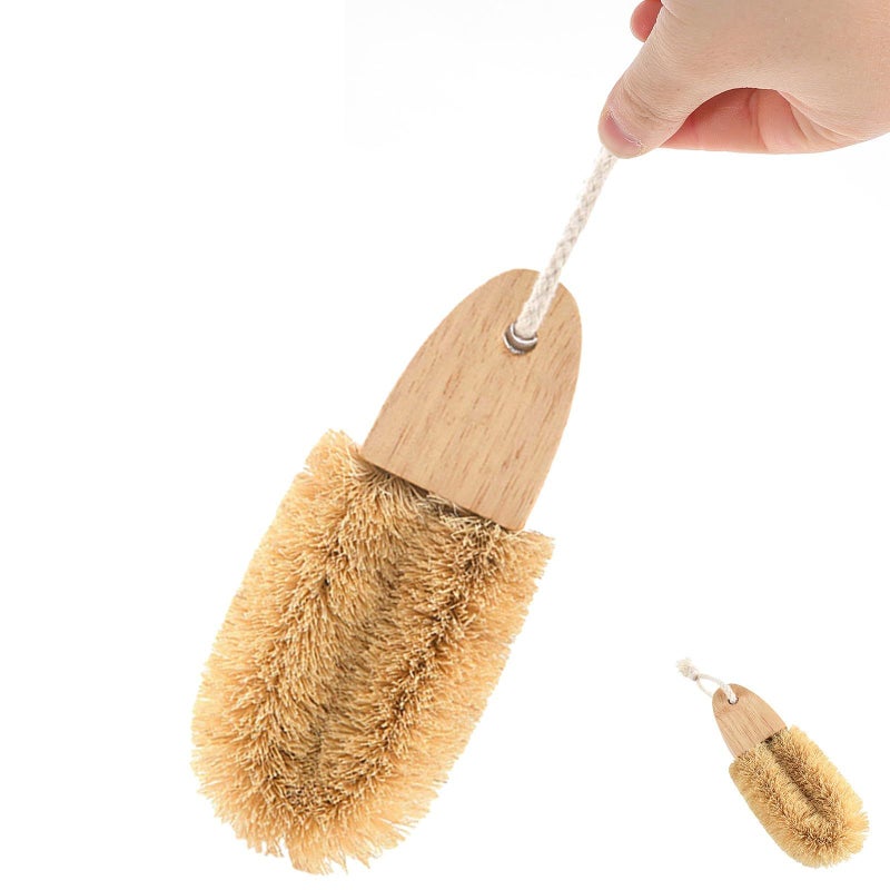 Natural Coconut Fiber U Shaped Pot And Wok Brush For Sink Pan Cleaning - Image 2