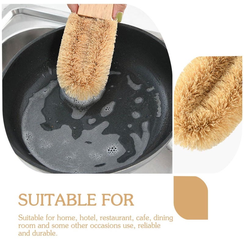 Natural Coconut Fiber U Shaped Pot And Wok Brush For Sink Pan Cleaning - Image 4