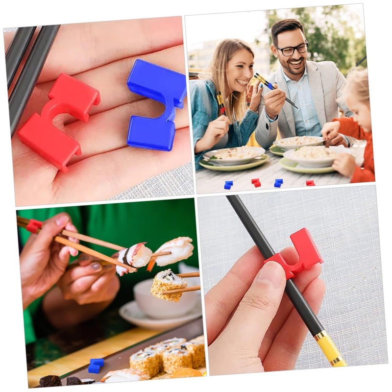 Unomor 12 Pack Reusable Chopstick Training Holders for Beginners Adults Multi Color - Image 4