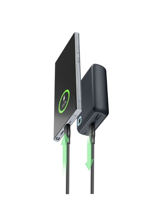 سيلولار لاين باور بانك Cellularline Essence Turbo بسعة 10000mAh – شحن سريع 20 واط، 3 منافذ، أسود - Image 5