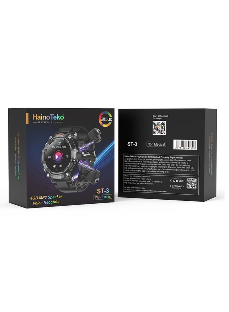 Haino Teko Heino Teko Germany ST3 Smart Watch with Built-in earbuds and speaker - Image 4