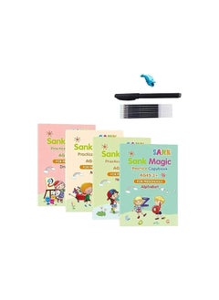 Bills Sank Magic Practice Copybook 4 BOOK 10 REFILL 1 pen 1 grip Number Tracing Book for Preschoolers with Pen Magic Calligraphy Copybook Set Practical Reusable Writing Tool Simple Hand Lettering  - Image 2