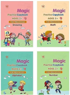 Bills Sank Magic Practice Copybook 4 BOOK 10 REFILL 1 pen 1 grip Number Tracing Book for Preschoolers with Pen Magic Calligraphy Copybook Set Practical Reusable Writing Tool Simple Hand Lettering  - Image 4
