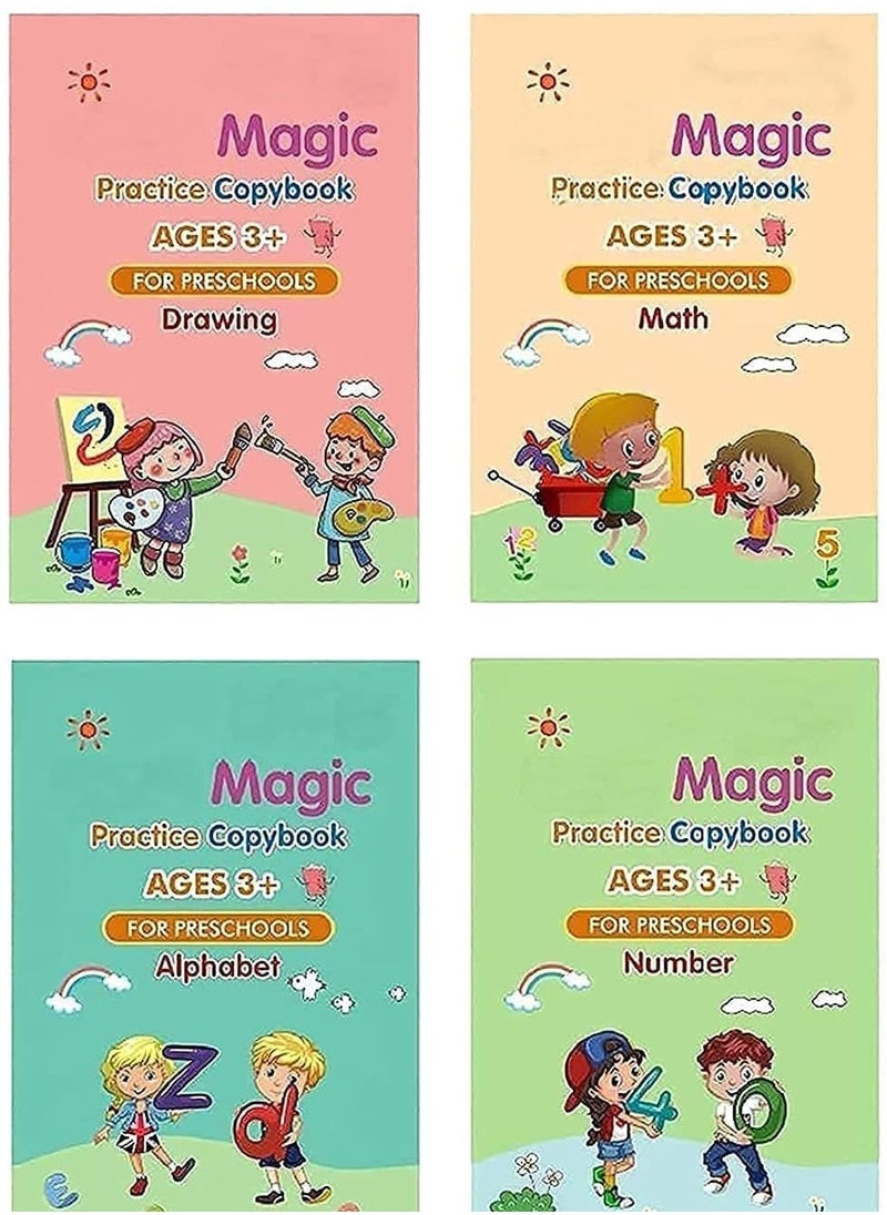 Bills - Sank Magic Practice Copybook 4 BOOK 10 REFILL 1 pen 1 grip Number Tracing Book for Preschoolers with Pen Magic Calligraphy Copybook Set Practical Reusable Writing Tool Simple Hand Lettering - Image 1