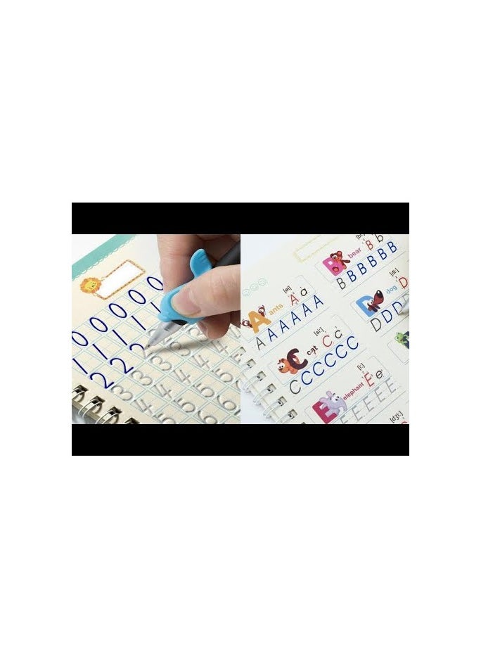 Bills - Sank Magic Practice Copybook 4 BOOK 10 REFILL 1 pen 1 grip Number Tracing Book for Preschoolers with Pen Magic Calligraphy Copybook Set Practical Reusable Writing Tool Simple Hand Lettering - Image 1