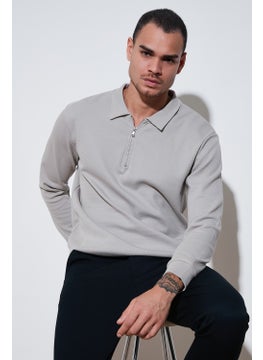 Buratti Cotton Regular Fit Half Zipper Polo Neck Sweat Men's Sweat 5905805  - Image 1