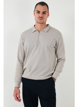 Buratti Cotton Regular Fit Half Zipper Polo Neck Sweat Men's Sweat 5905805  - Image 4