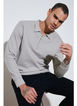 Buratti Cotton Regular Fit Half Zipper Polo Neck Sweat Men's Sweat 5905805  - Image 5