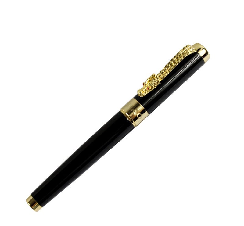 Gullor Luxury Roller Ball Pen Jinhao 1200 Black with Golden Dragon Clip Nice Gift Pen - Image 2