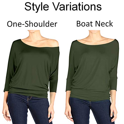 Simlu Womens Khaki Long Sleeve Shirt Khaki Round Neck Top Beige Dolman Top Boat Neck Tops for Women (Size X-Large, Khaki) - Image 4