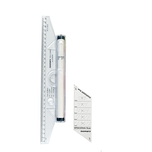 Isomars Rolling Ruler And Spencerian Ruler Combo - Rulers Set For Calligraphy And General Purpose - Multipurpose Rulers Set - Image 1