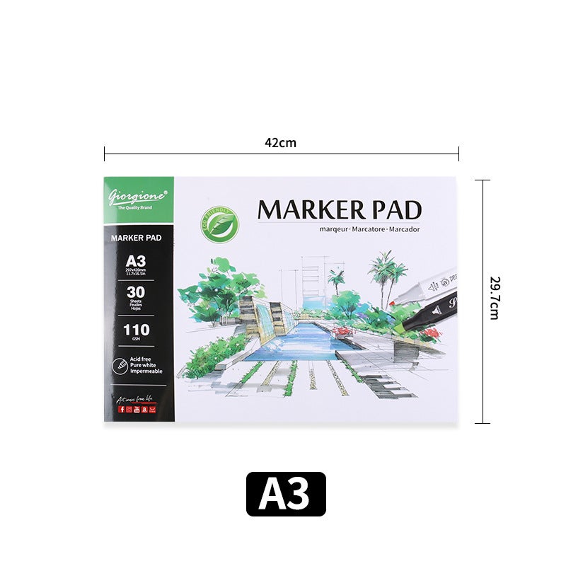 Giorgione 110g Mark Ben Marker Special Coloring A4 Ben Sketch Cross-border Sketch Paper Hand-painted Graffiti A3 simple single-sided sealant Mark Ben 