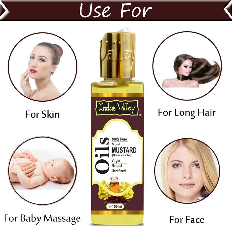 Indus Valley 100% Natural Halal Certified Mustard Carrier Oils Hair Treatment,100ML - Image 4