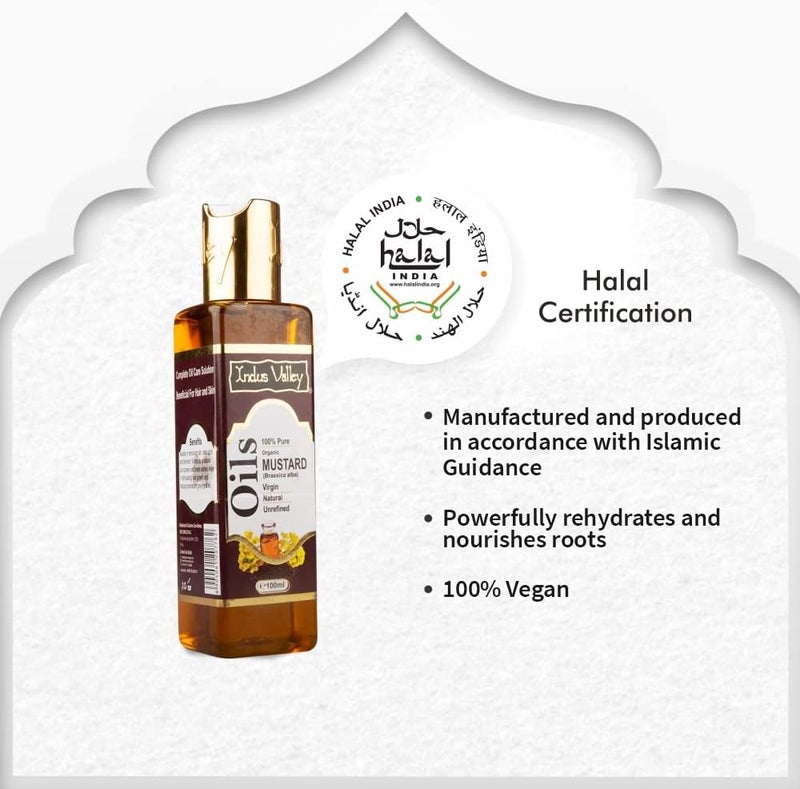 Indus Valley 100% Natural Halal Certified Mustard Carrier Oils Hair Treatment,100ML - Image 2