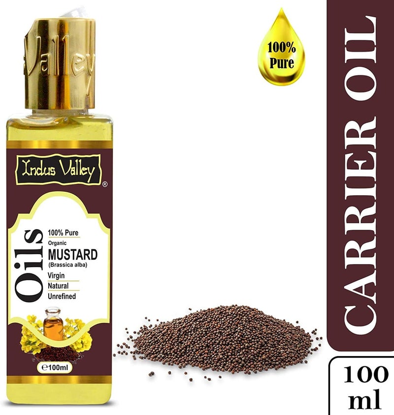 Indus Valley 100% Natural Halal Certified Mustard Carrier Oils Hair Treatment,100ML - Image 1