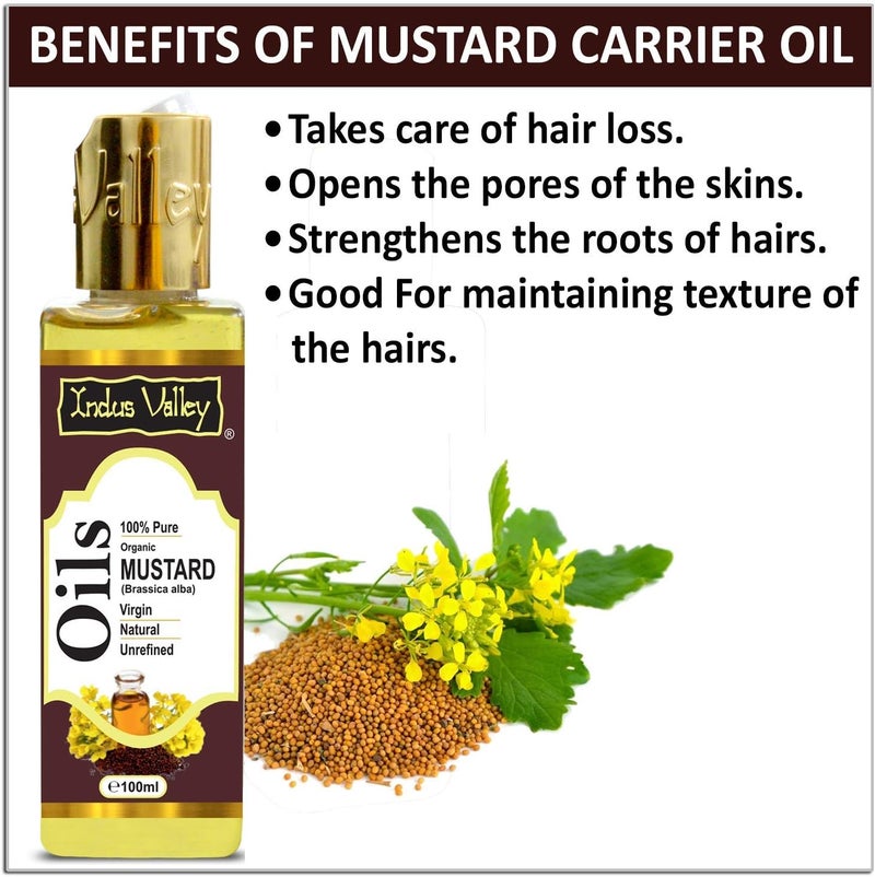 Indus Valley 100% Natural Halal Certified Mustard Carrier Oils Hair Treatment,100ML - Image 3