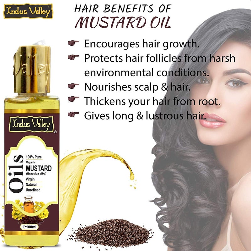 Indus Valley 100% Natural Halal Certified Mustard Carrier Oils Hair Treatment,100ML - Image 5