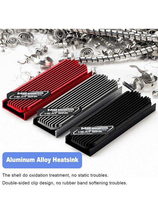 ASTARON M.2 Heatsink 2280 SSD Cooler with Nano Thermal Pads (1mm and 0.5mm) 2280 NVME M2 Thermal Pad Heat Sink for PC/PS5/Gaming Laptops (Red) - Image 5