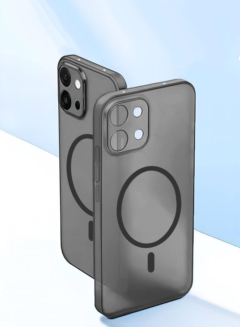 Wtech OnePlus 13T 5G 2025 Syndee Series Hybrid Translucent Magsafe with Magnetic Charging Raised Camera Lips Elegant Look Case Cover - Black - Image 2