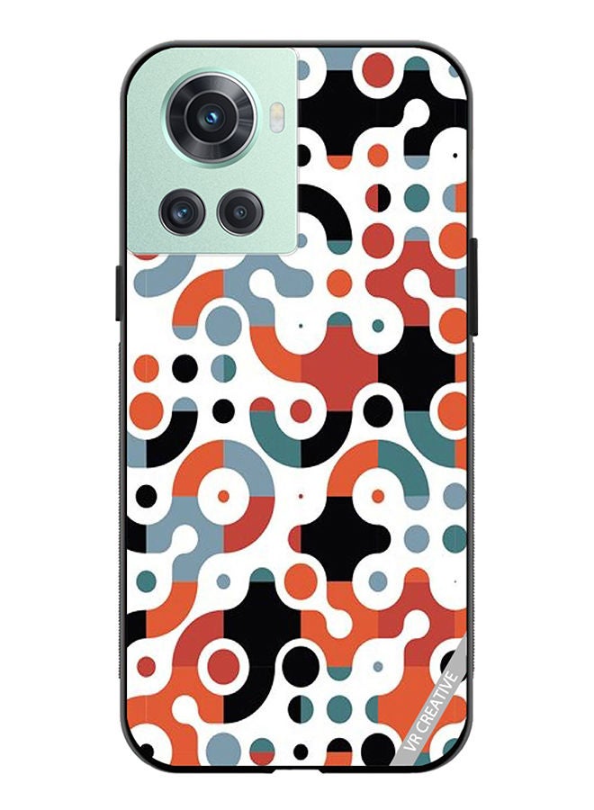 VR CREATIVE Protective Case Cover For OnePlus 10R Geomatric Pattern Design Multicolour - Image 1