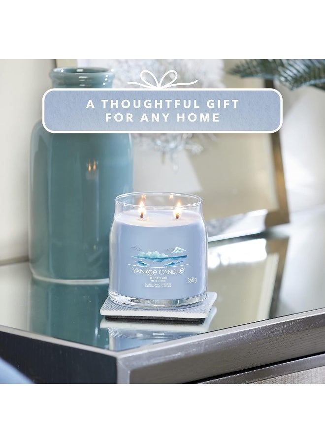 YANKEE CANDLE شمعة يانكي كاندل المعطرة | شمعة متوسطة بحجم جرة برائحة هواء المحيط مع فتيلين مزدوجين | شمعة مصنوعة من مزيج شمع الصويا تحترق لفترة طويلة | هدايا مثالية للنساء - Image 5