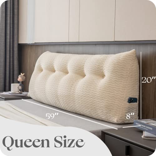 ZOEMO Large Bolster Triangular Headboard Wedge Backrest Positioning Support Bed Rest Reading Pillows Headboard Wedge Pillows for Day Bed with Removable Cover - Image 2