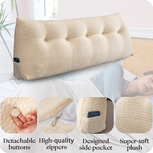 ZOEMO Large Bolster Triangular Headboard Wedge Backrest Positioning Support Bed Rest Reading Pillows Headboard Wedge Pillows for Day Bed with Removable Cover - Image 5