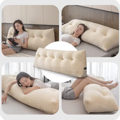ZOEMO Large Bolster Triangular Headboard Wedge Backrest Positioning Support Bed Rest Reading Pillows Headboard Wedge Pillows for Day Bed with Removable Cover - Image 3