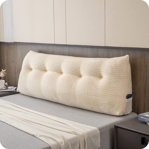 ZOEMO Large Bolster Triangular Headboard Wedge Backrest Positioning Support Bed Rest Reading Pillows Headboard Wedge Pillows for Day Bed with Removable Cover - Image 1
