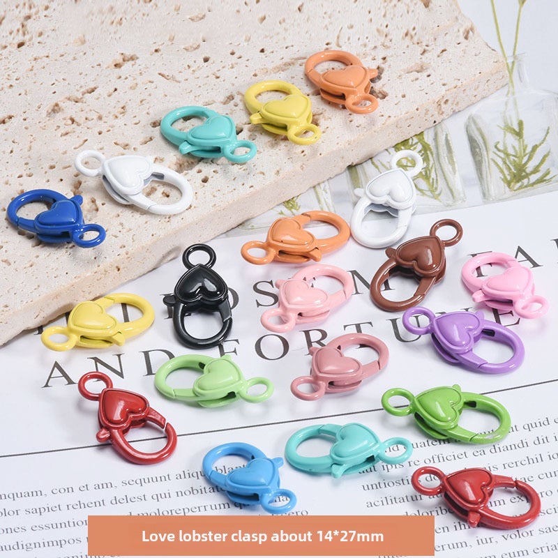 Colorful Painted Keychain Rings DIY Jewelry Love lobster buckle 5 