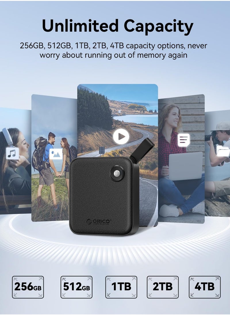 Orico ORICO Portable SSD 512 GB with 2 in 1 USB C Cable, External Solid State Drives, Up to 460MB/s, Status Indicator, Reliable Storage for USB-C Smartphone, Tablet, PC - B5PLUS  - Image 4