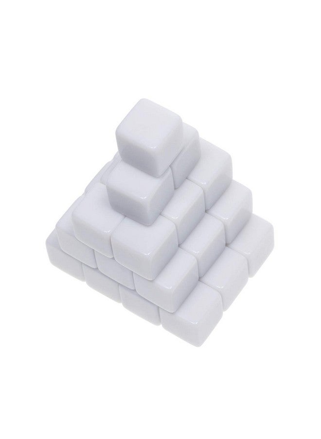 Shapenty 16MM White Acrylic Uniform Blank Dice Cubes for Classroom Board Games, DIY Sticker, Math Counting Teaching, Party Favor, Fun, Alphabet Numbers Puzzle Building Blocks Custom Dice Making, 30PCS - Image 2