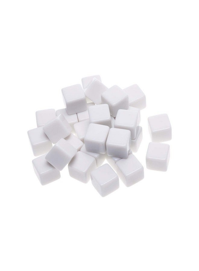 Shapenty 16MM White Acrylic Uniform Blank Dice Cubes for Classroom Board Games, DIY Sticker, Math Counting Teaching, Party Favor, Fun, Alphabet Numbers Puzzle Building Blocks Custom Dice Making, 30PCS - Image 1