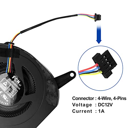 ARLBA CPU+GPU Cooling Fan Replacement for Gigabyte Aorus 15G 15P RX7P RX7G 2021 RTX30 17G XB XC XD GIGABYTE AERO 15 OLED XB XD RP75SA Gigabyte Aero 17 XA HDR WA Series FNGT FNGS DC12V 1A Fan 10mm Thick - Image 2