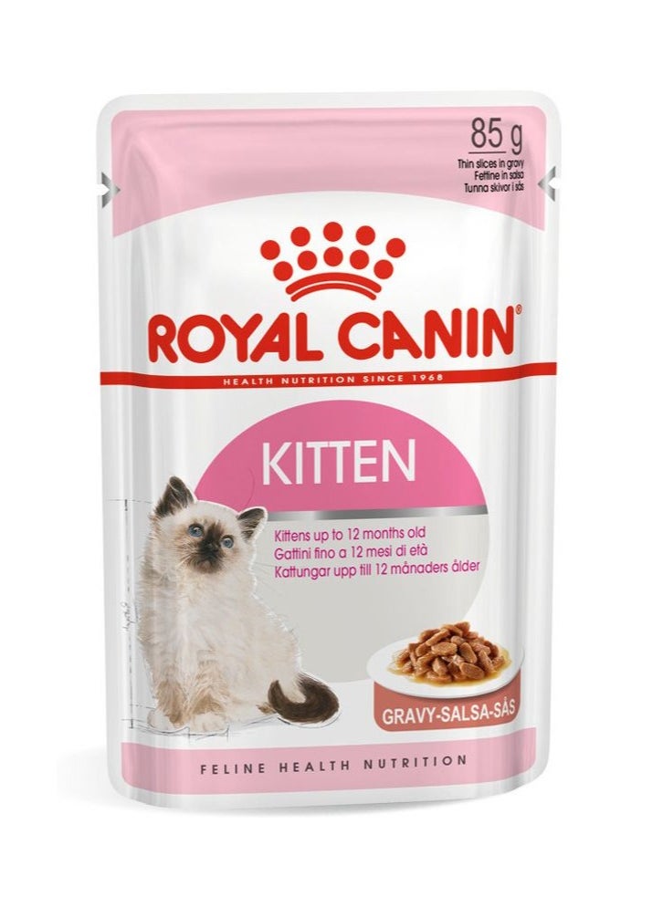 ROYAL CANIN Royal Canin Feline Health Nutrition Kitten Gravy (WET FOOD - Pouches) 12 x 85g  - Image 1